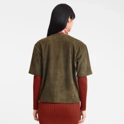 Clearance Korte Leren Top Tops en Blouses