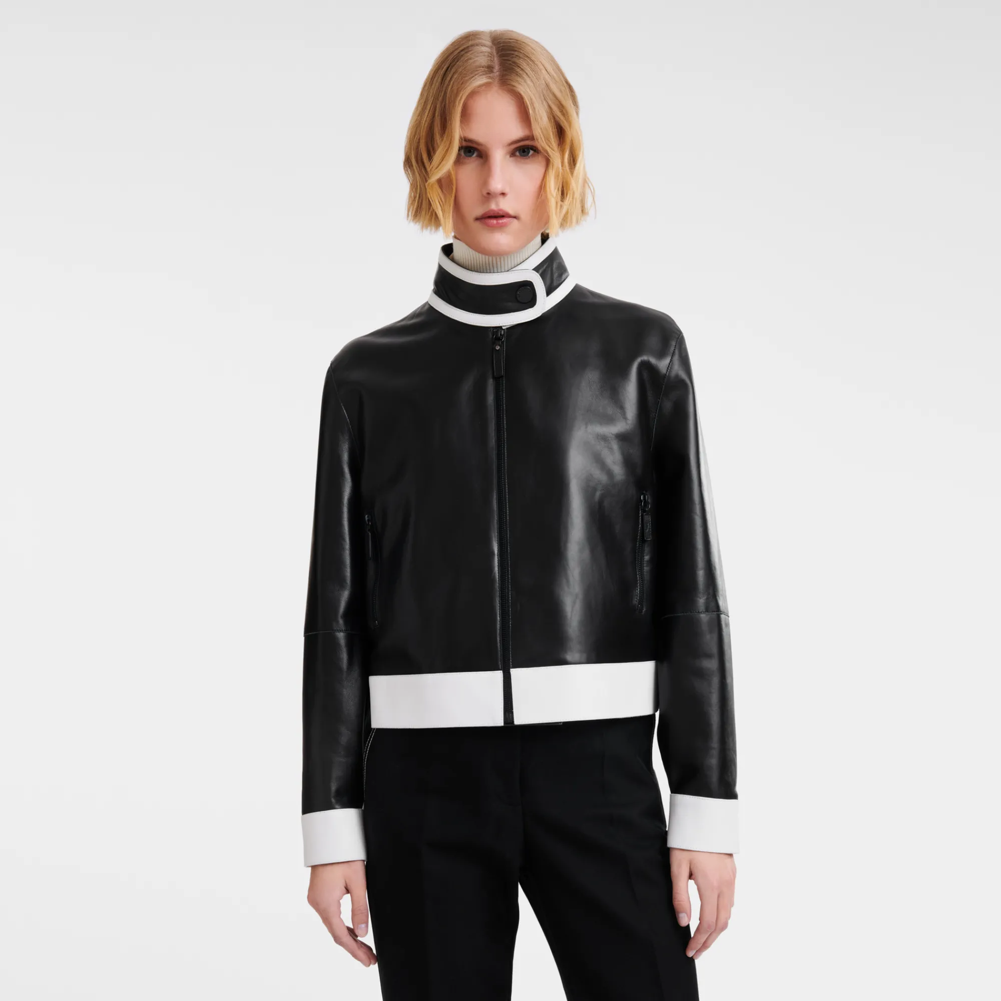 Leren Korte Blouson Mantels en Jack
