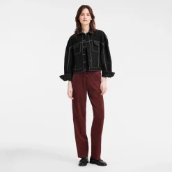 Outlet Leren Rechte Broek Broeken & shorts