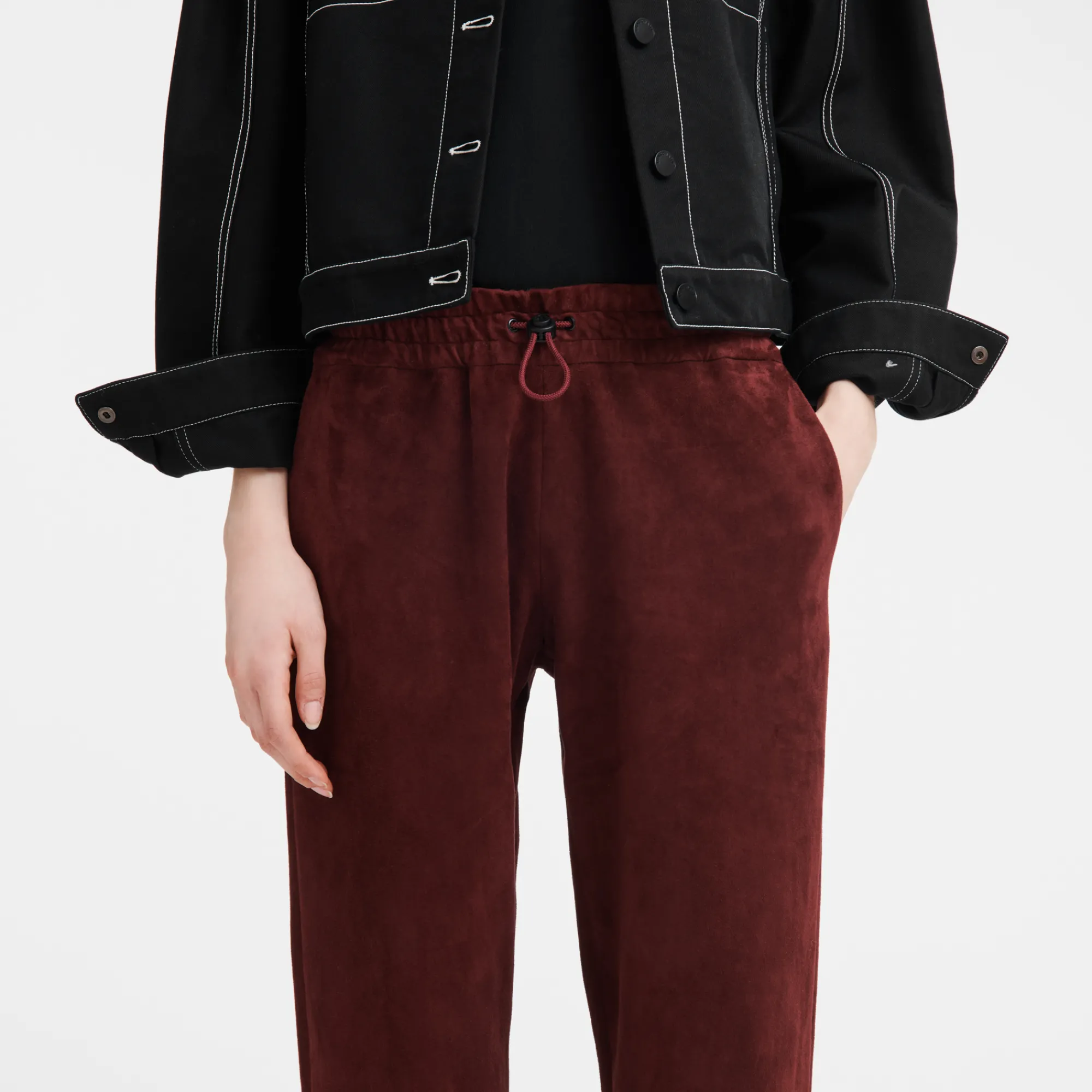 Outlet Leren Rechte Broek Broeken & shorts