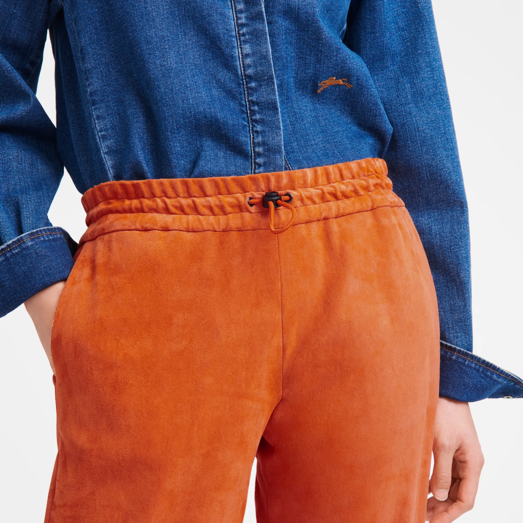 Discount Leren Rechte Broek Broeken & shorts