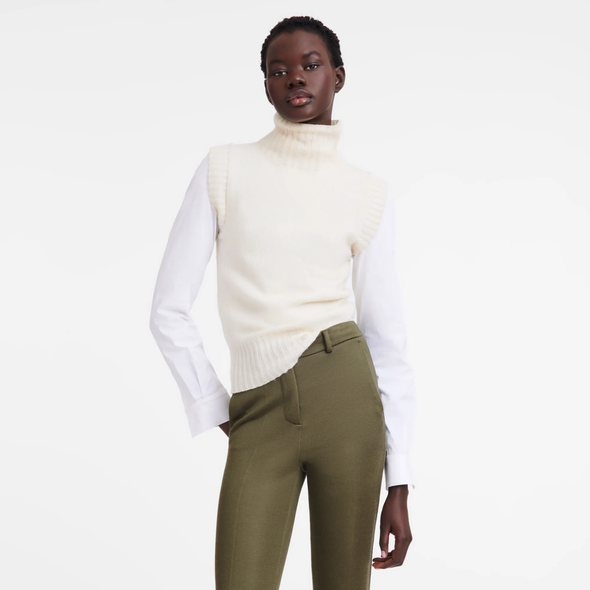 Clearance Mouwloze Trui Met Hoge Kraag Tops en Blouses|Tricotkleding