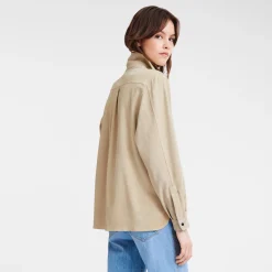 Clearance Recht Leren Overhemd Tops en Blouses